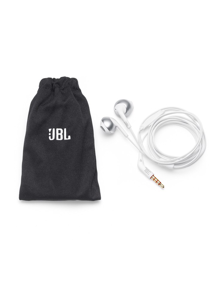 JBL Tune 205 Auricolare Cablato In-ear Chiamate/Musica/Sport/Tutti i giorni Cromo, Bianco