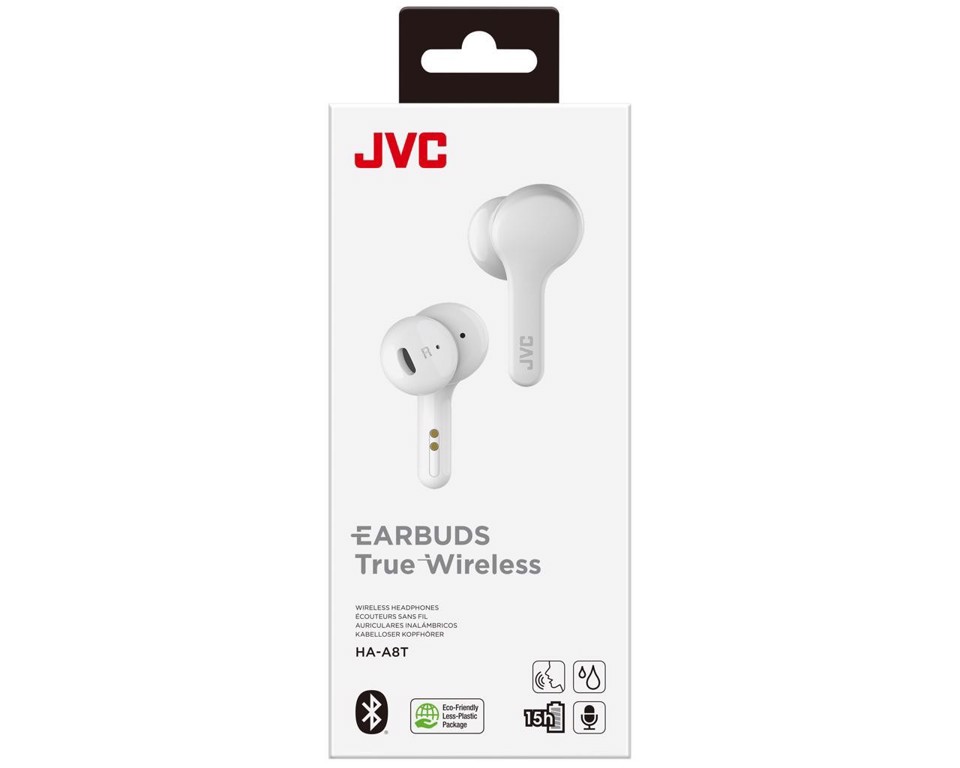 JVC HA-A8T-W Auricolare True Wireless Stereo (TWS) In-ear MUSICA Bluetooth Bianco