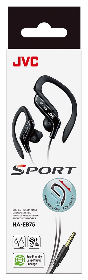 JVC HA-EB75 Cuffie Cablato A clip, In-ear MUSICA Nero