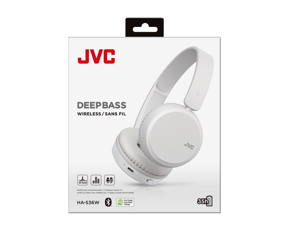 JVC HA-S36W Cuffie Wireless A Padiglione Musica e Chiamate Bluetooth Bianco