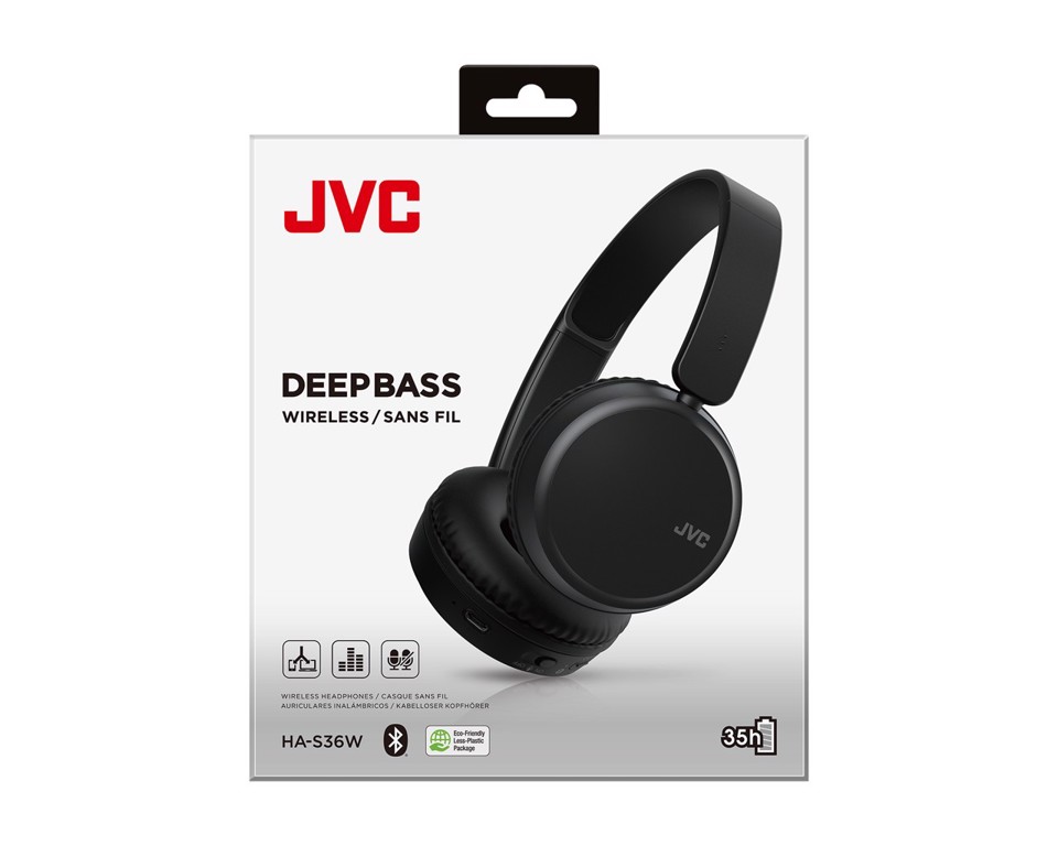 JVC HA-S36W Cuffie Wireless A Padiglione Musica e Chiamate Bluetooth Nero