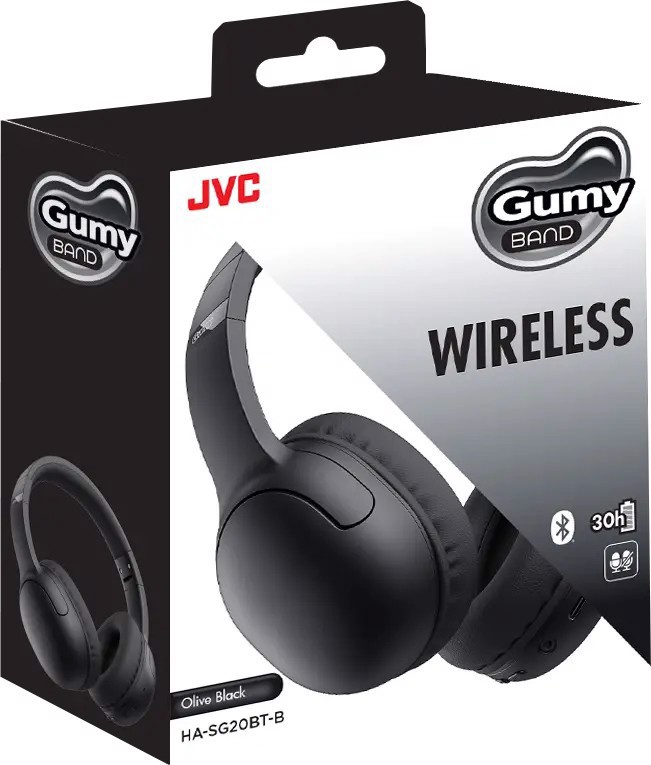 JVC HA-SG20BT Cuffie wireless Bluetooth GUMY, Olive Black