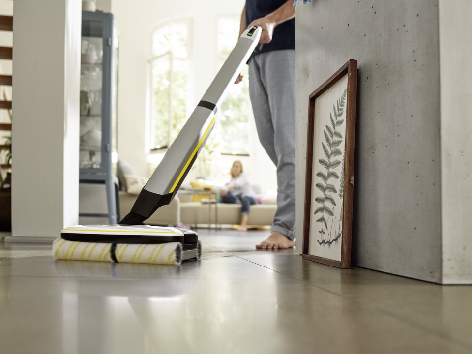 Kärcher FC 7 CORDLESS Electric broom Batteria Bagnato Senza sacchetto Nero, Bianco, Giallo 2,85 Ah