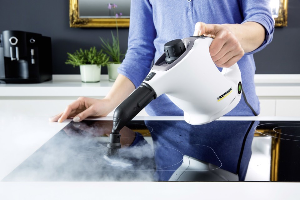 Kärcher SC 1 EasyFix Pulitore a vapore portatile 1200 W Nero, Bianco