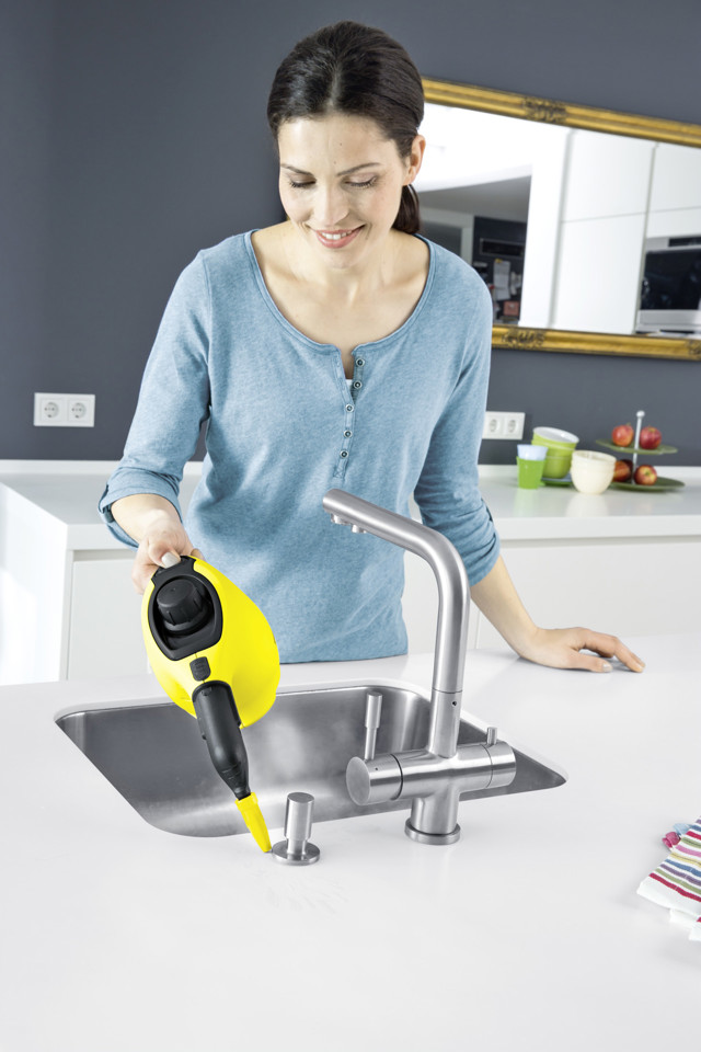 Kärcher SC 1 Pulitore A Vapore Set Pavimenti portatile 1200 W Nero, Giallo