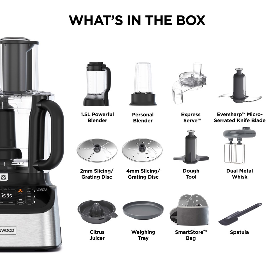 Kenwood FDM73.850SS robot da cucina 1000 W 3 L Grigio Bilance incorporate