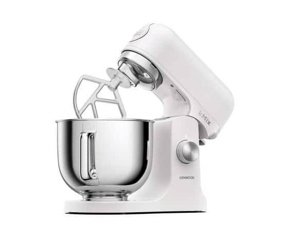 Kenwood kMix - Impastatrice planetaria, Paraschizzi, 3 ganci e fruste, 1000 W, Ciotola 5L , Bianco (KMX751AWH)