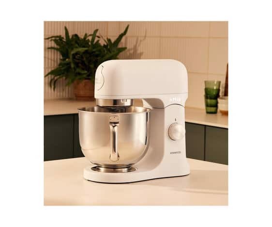 Kenwood kMix - Impastatrice planetaria, Paraschizzi, 3 ganci e fruste, 1000 W, Ciotola 5L , Bianco (KMX751AWH)