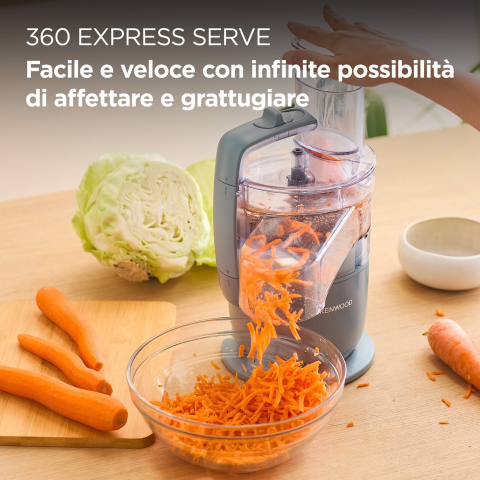 Kenwood MultiPro Go - Robot da cucina, Lama per tagliare e impastare, Disco reversibile,1,3L, 650W, Grigio (FDP22.130GY)