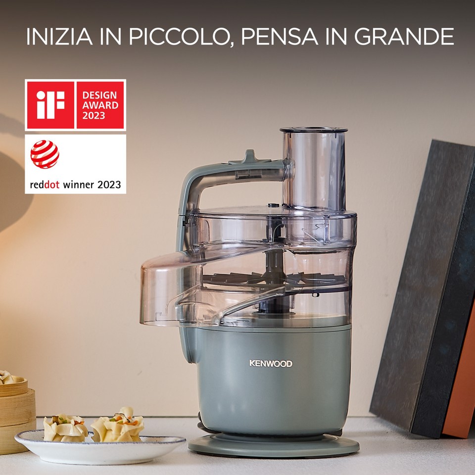 Kenwood MultiPro Go - Robot da cucina, Lama per tagliare e impastare, Disco reversibile,1,3L, 650W, Grigio (FDP22.130GY)