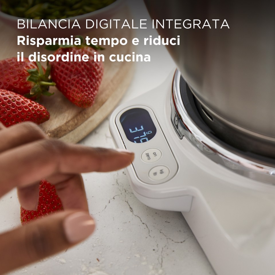 Kenwood Titanium Chef Baker XL Lite - Impastatrice planetaria, 3 ganci e fruste,1200W, 7L, Bianco (KVL65.001WH)