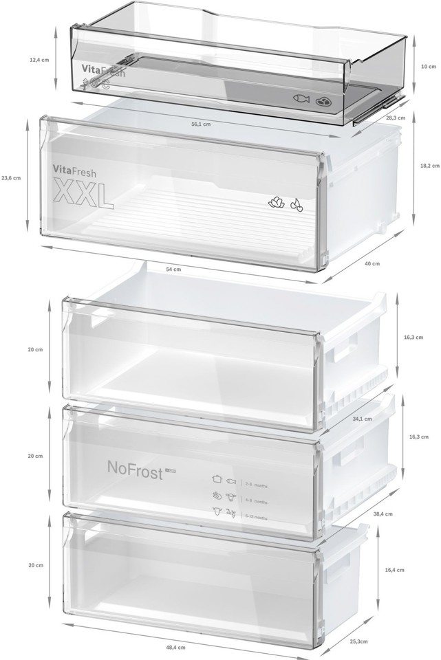 KGN492LAF Serie 4 Frigorifero Combinato da libera installazione 203 x 70 cm Metal look Classe A