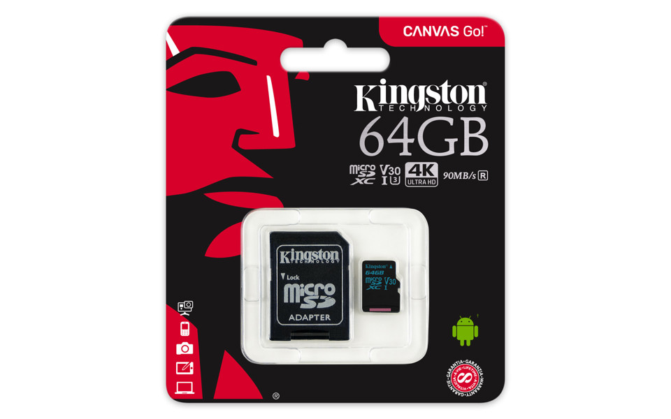 Kingston Technology Canvas Go! memoria flash 64 GB MicroSDXC UHS-I Classe 10