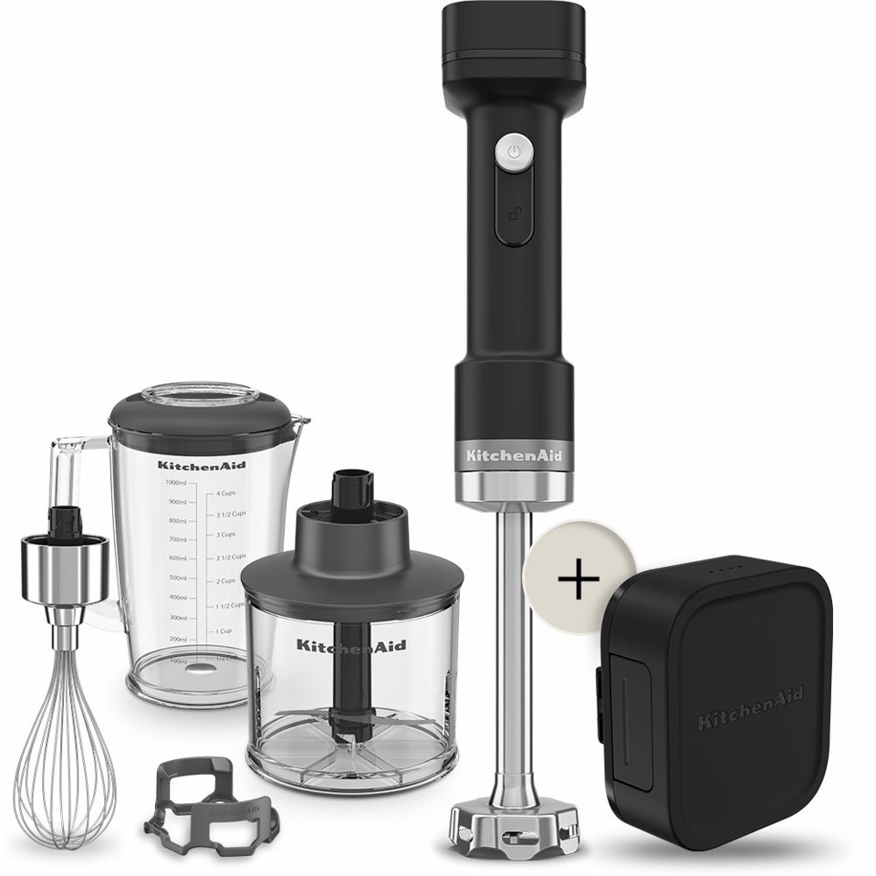 KitchenAid Frullatore a Immersione Senza Fili con Accessori e Batteria Rimovibile 12V