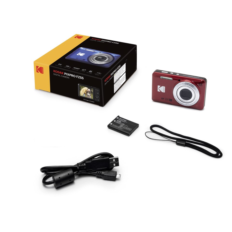 Kodak PIXPRO FZ55 1/2.3" Fotocamera compatta 16 MP CMOS 4608 x 3456 Pixel Rosso