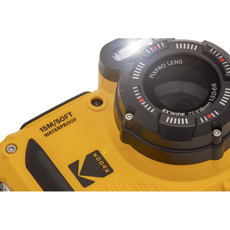 Kodak PIXPRO WPZ2 1/2.3" Fotocamera compatta 16,76 MP BSI CMOS 4608 x 3456 Pixel Rosso Giallo