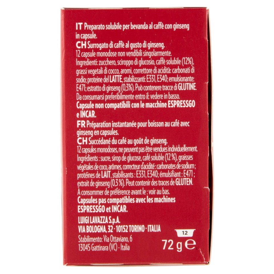 Lavazza A Modo Mio Caffè Ginseng, 12 Capsule