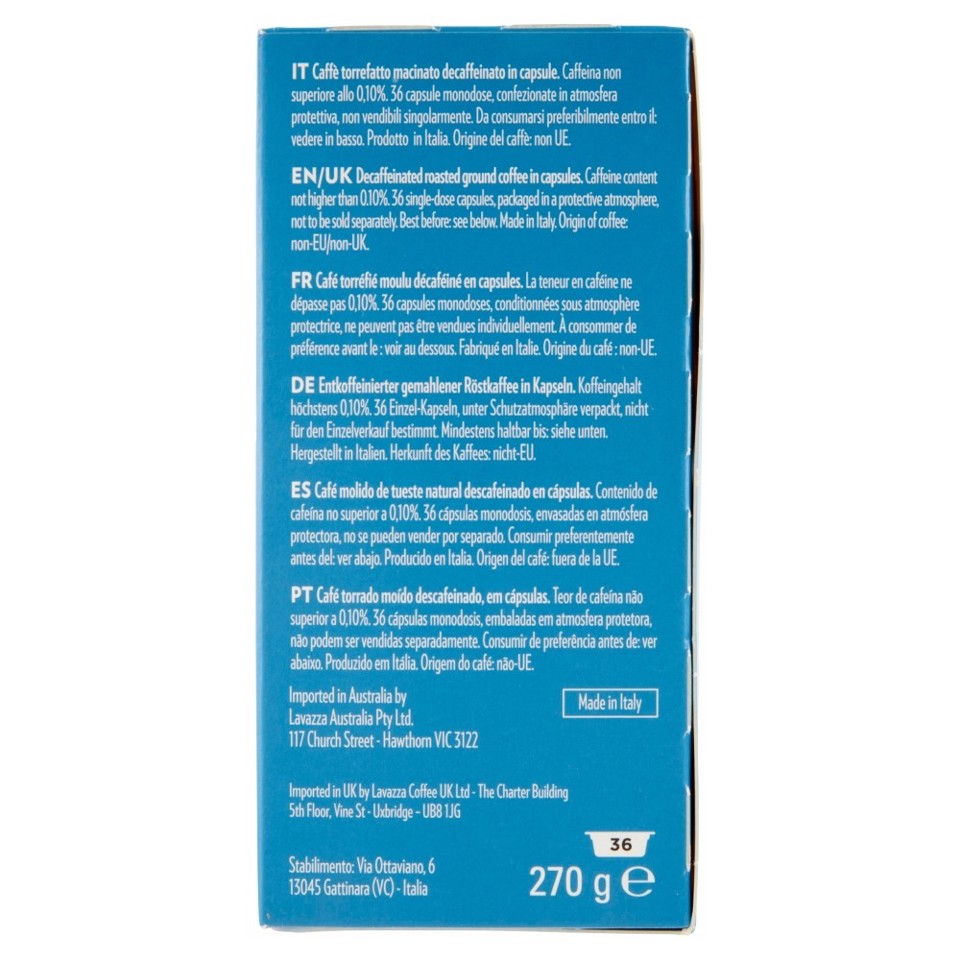 Lavazza A Modo Mio capsule caffè Dek Cremoso, 36 Capsule