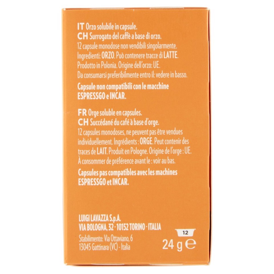 Lavazza A Modo Mio Orzo, 12 Capsule