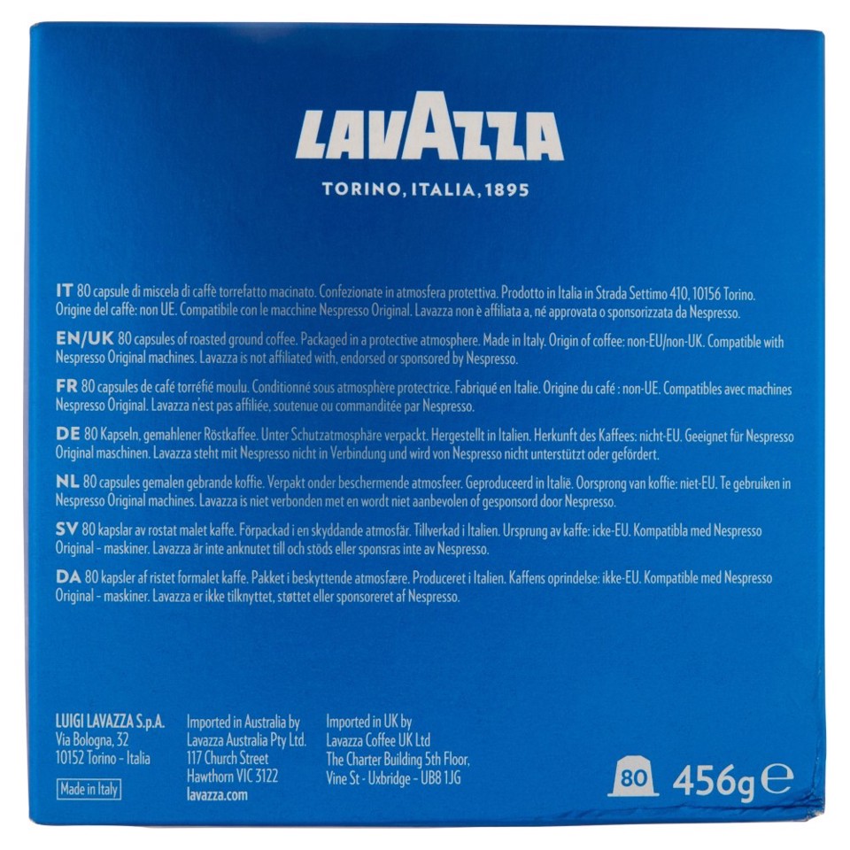Lavazza Capsule caffè Compatibili Nespresso Crema e Gusto, 80 pz