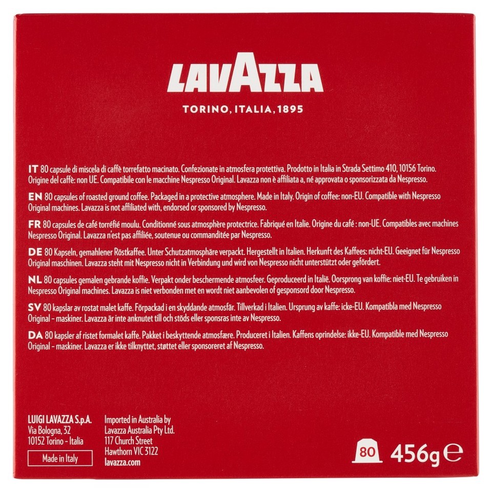 Lavazza Capsule caffè Compatibili Nespresso Qualità Rossa, 80 pz