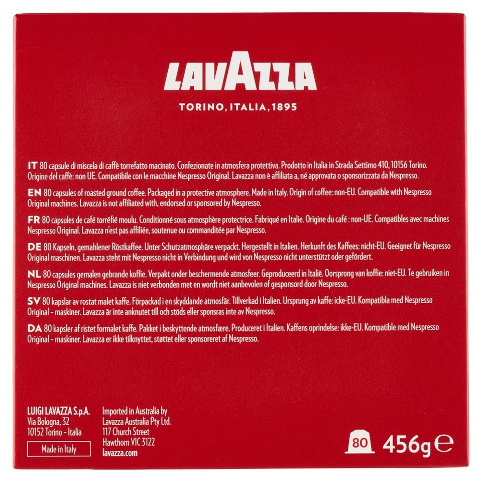 Lavazza Capsule Compatibili Nespresso Qualità Rossa, 80 pz