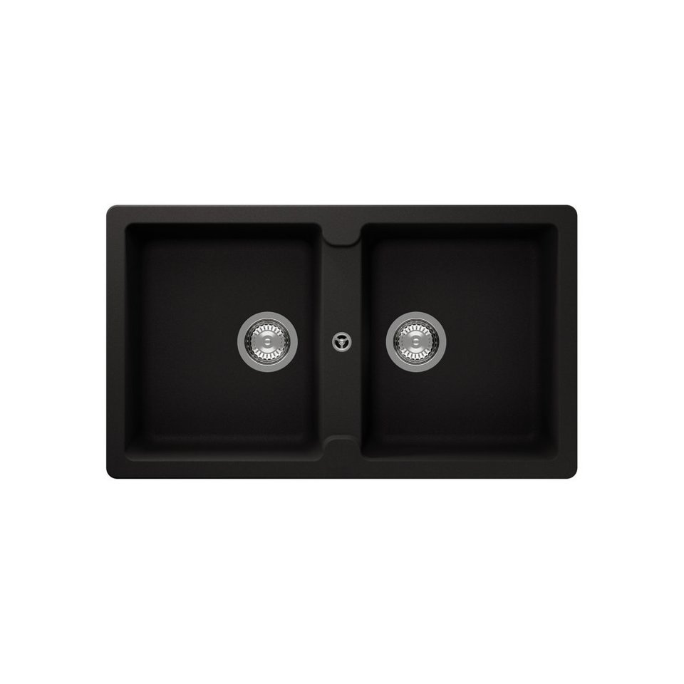 Lavello 86 cm 2 vasche NERO OPACO