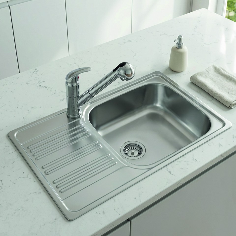 LAVELLO CITY 86 cm, 1 vasca - Acciaio Inox