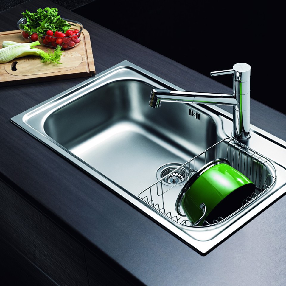 LAVELLO CITY 86 cm, 1 vascone - Acciaio Inox