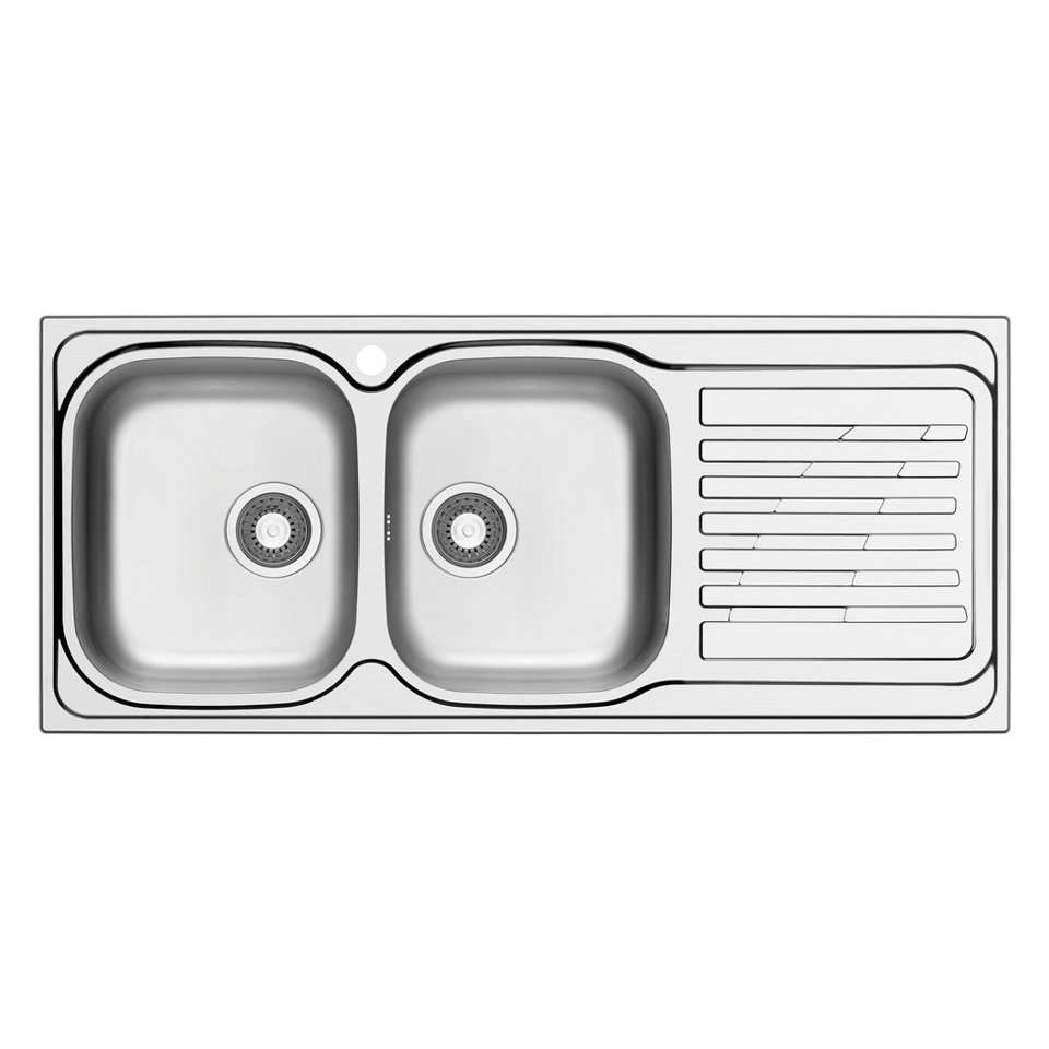 LAVELLO EURO 116 cm, 2 vasche - Acciaio Inox