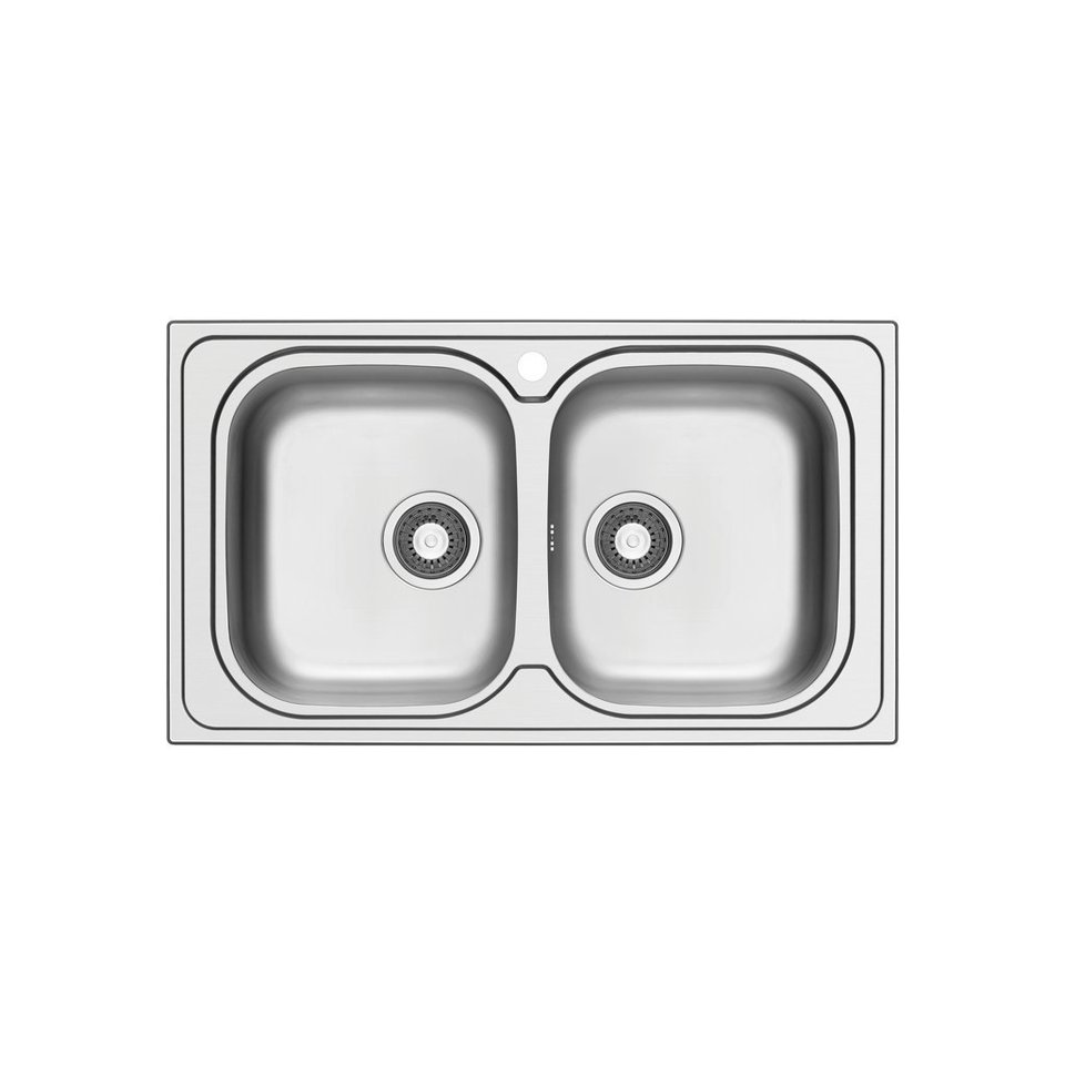 LAVELLO EURO 86 cm, 2 vasche - Acciaio Inox