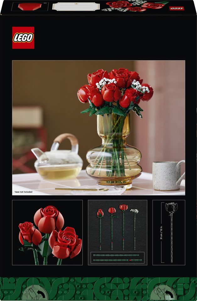 LEGO Botanicals 10328 Bouquet di Rose, Set Fiori Finti per Adulti, Idea Regalo per Donna o Uomo dalla Collezione Botanica