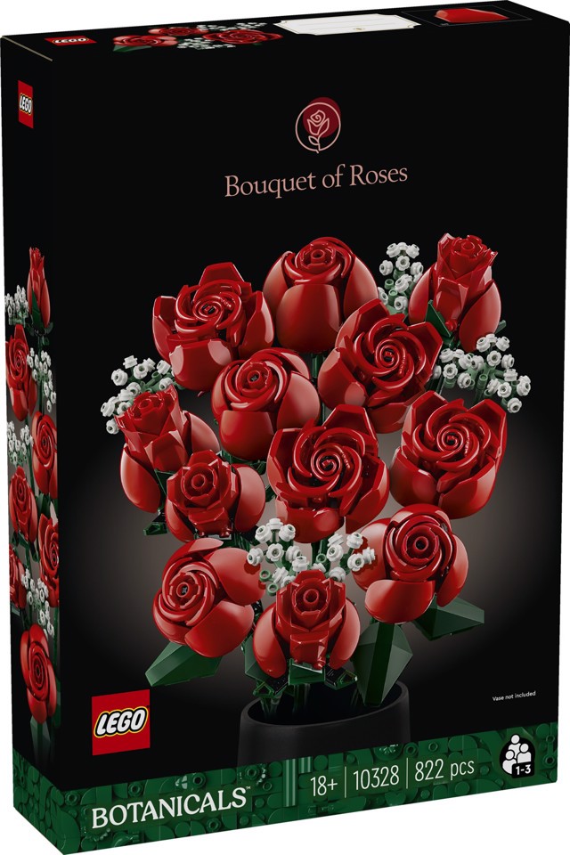 LEGO Botanicals 10328 Bouquet di Rose, Set Fiori Finti per Adulti, Idea Regalo per Donna o Uomo dalla Collezione Botanica