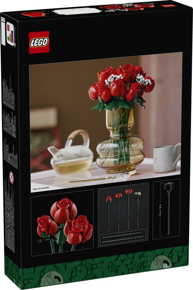 LEGO Botanicals 10328 Bouquet di Rose, Set Fiori Finti per Adulti, Idea Regalo per Donna o Uomo dalla Collezione Botanica