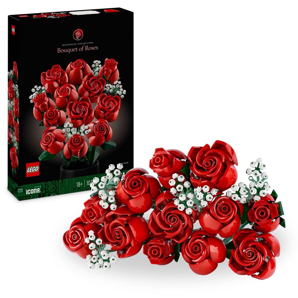 LEGO Botanicals 10328 Bouquet di Rose, Set Fiori Finti per Adulti, Idea Regalo per Donna o Uomo dalla Collezione Botanica