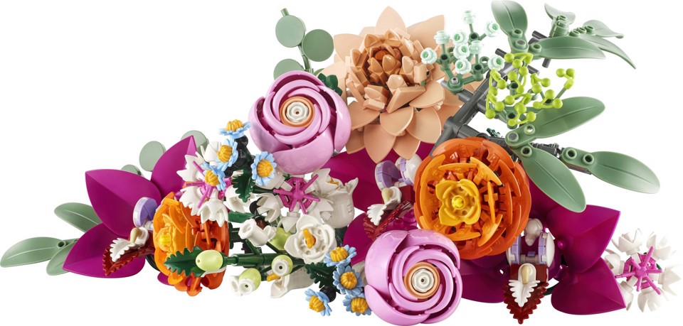 LEGO Botanicals 10342 Bouquet di Fiori Rosa, Kit Modellismo Adulti, Decorazioni Casa con Piante Finte, Idea Regalo Donna o Uomo