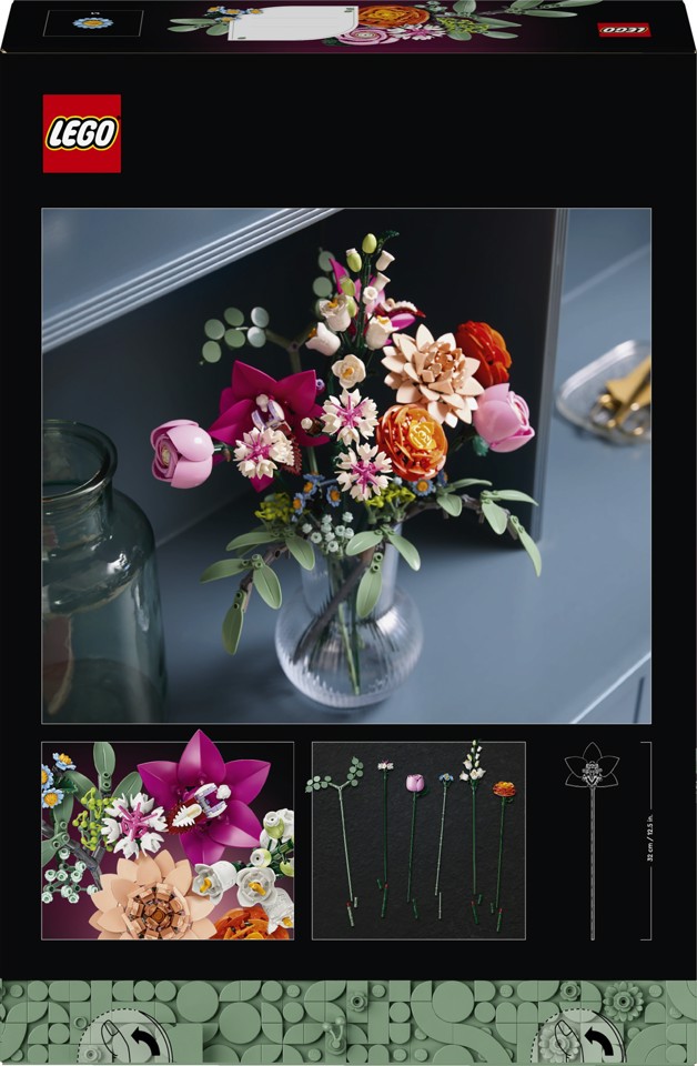 LEGO Botanicals 10342 Bouquet di Fiori Rosa, Kit Modellismo Adulti, Decorazioni Casa con Piante Finte, Idea Regalo Donna o Uomo