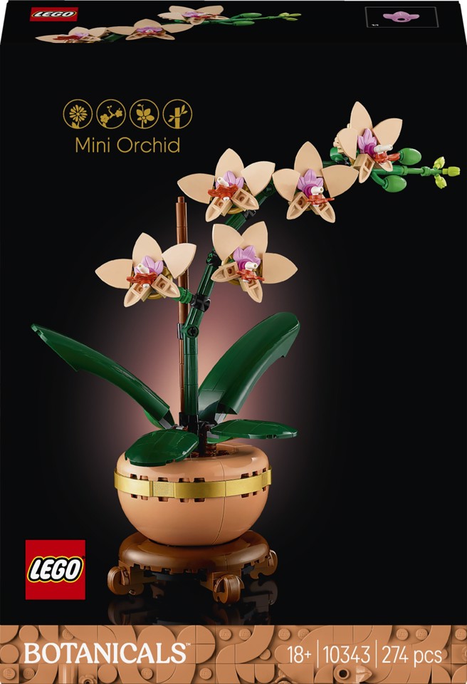LEGO Botanicals 10343 Mini-Orchidea, Fiori Finti da Costruire, Botanical Collection per Adulti, Idea Regalo per Donna o Uomo