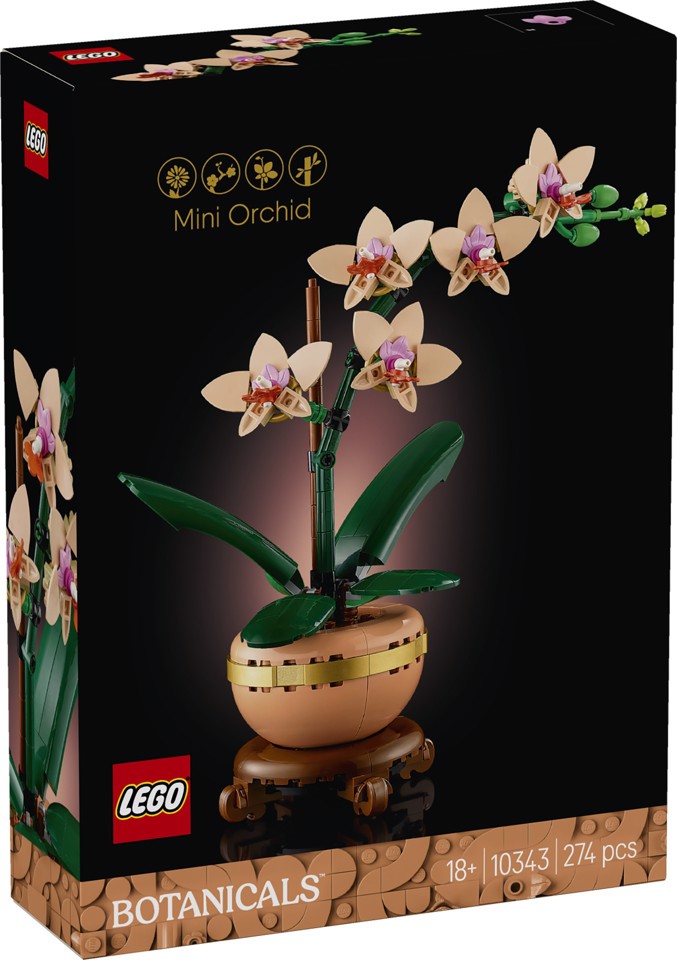 LEGO Botanicals 10343 Mini-Orchidea, Fiori Finti da Costruire, Botanical Collection per Adulti, Idea Regalo per Donna o Uomo