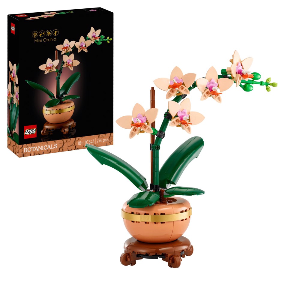 LEGO Botanicals 10343 Mini-Orchidea, Fiori Finti da Costruire, Botanical Collection per Adulti, Idea Regalo per Donna o Uomo