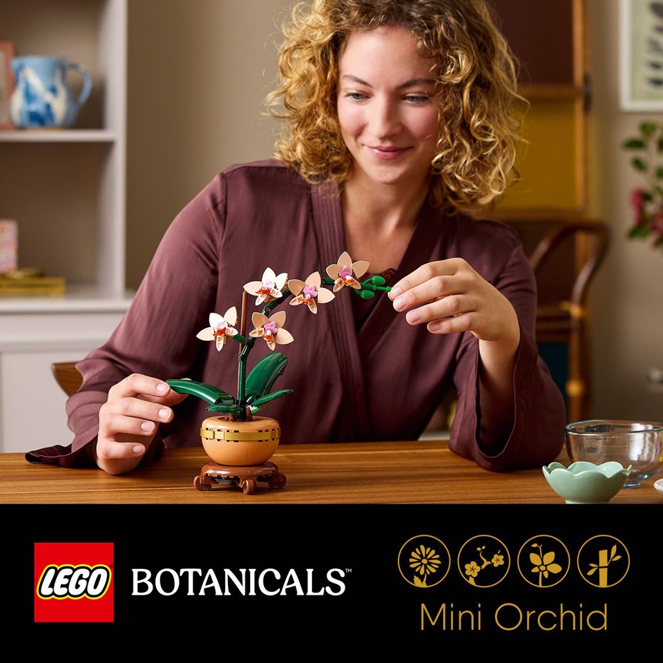 LEGO Botanicals 10343 Mini-Orchidea, Fiori Finti da Costruire, Botanical Collection per Adulti, Idea Regalo per Donna o Uomo