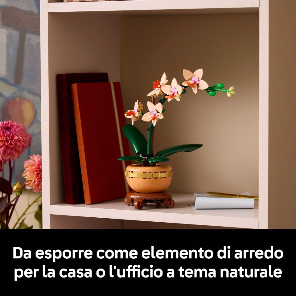 LEGO Botanicals 10343 Mini-Orchidea, Fiori Finti da Costruire, Botanical Collection per Adulti, Idea Regalo per Donna o Uomo