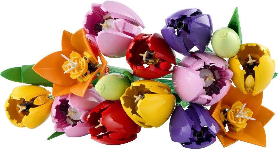 LEGO Botanicals 11501 Bouquet di Tulipani, 14 Fiori Finti da Costruire per Adulti in 5 Colori, Regalo Fai da Te per Donne