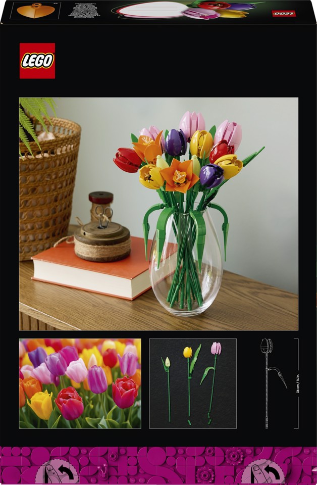 LEGO Botanicals 11501 Bouquet di Tulipani, 14 Fiori Finti da Costruire per Adulti in 5 Colori, Regalo Fai da Te per Donne