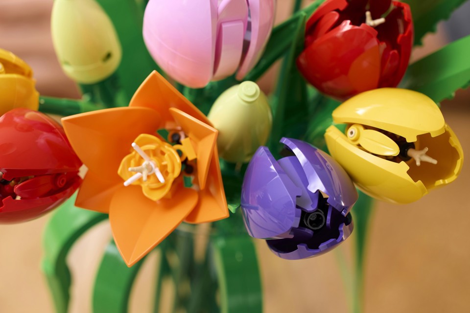 LEGO Botanicals 11501 Bouquet di Tulipani, 14 Fiori Finti da Costruire per Adulti in 5 Colori, Regalo Fai da Te per Donne