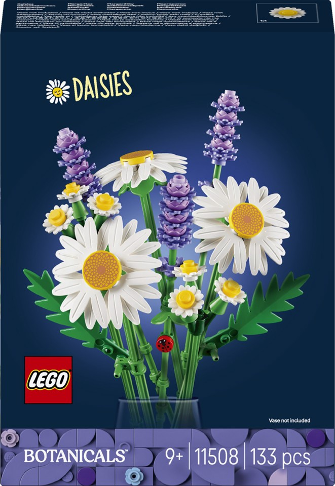 LEGO Botanicals 11508 Margherite, Bouquet di Fiori Artificiali con Margherite Finte, Lavanda, Regalo di Compleanno Bambine 9+