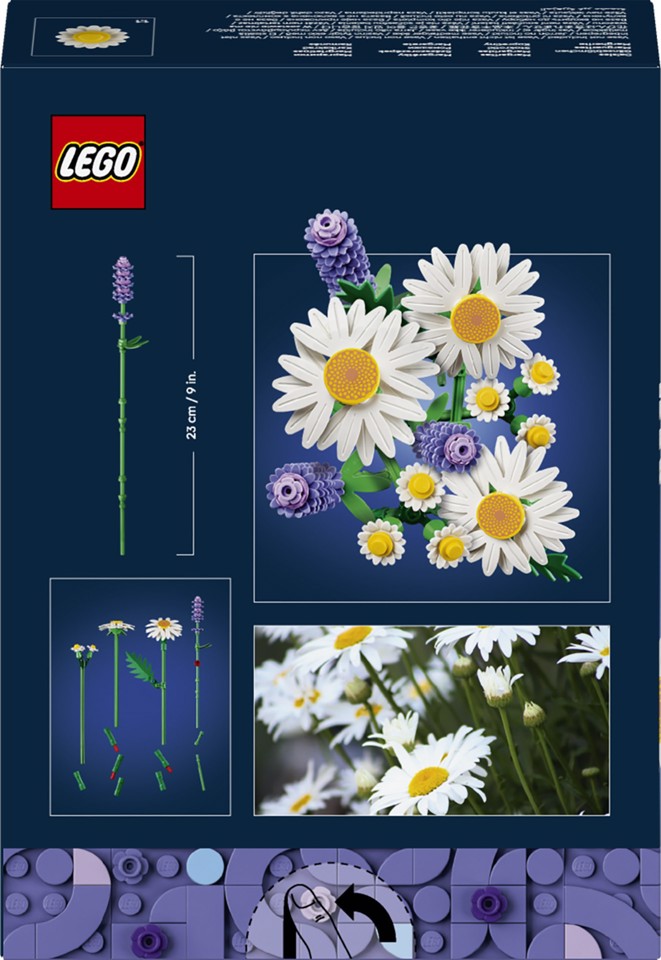 LEGO Botanicals 11508 Margherite, Bouquet di Fiori Artificiali con Margherite Finte, Lavanda, Regalo di Compleanno Bambine 9+