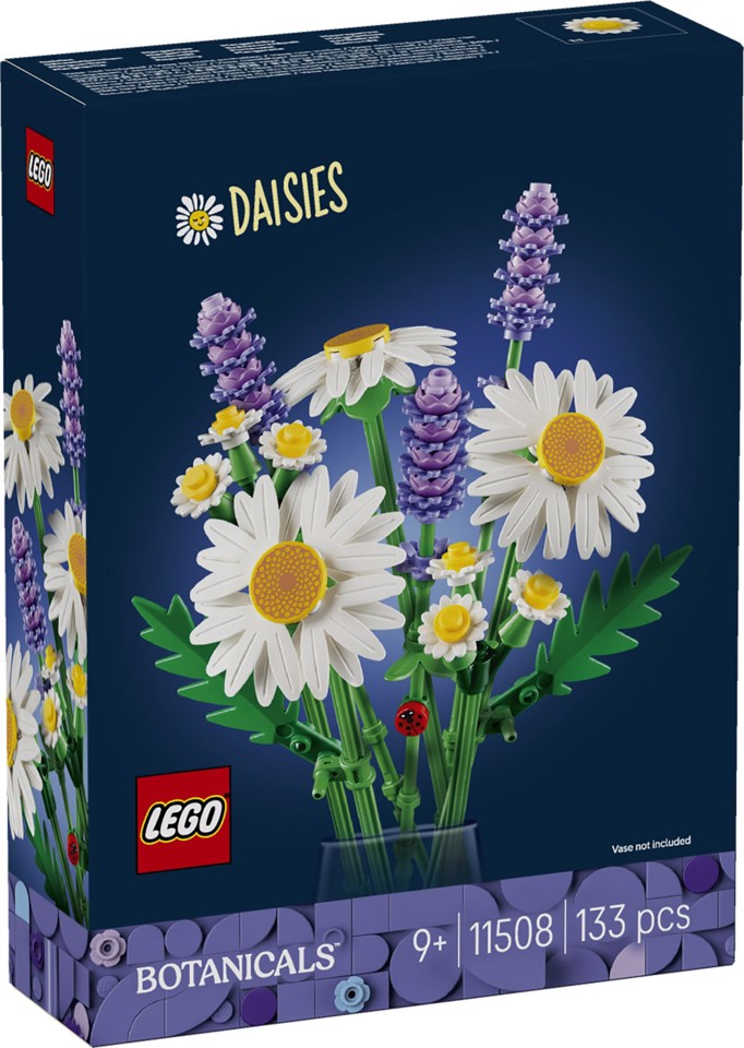 LEGO Botanicals 11508 Margherite, Bouquet di Fiori Artificiali con Margherite Finte, Lavanda, Regalo di Compleanno Bambine 9+