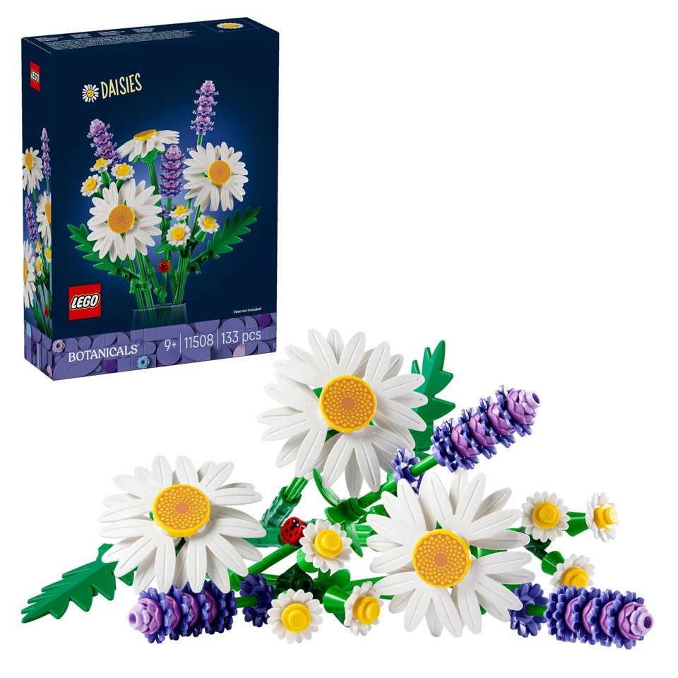 LEGO Botanicals 11508 Margherite, Bouquet di Fiori Artificiali con Margherite Finte, Lavanda, Regalo di Compleanno Bambine 9+