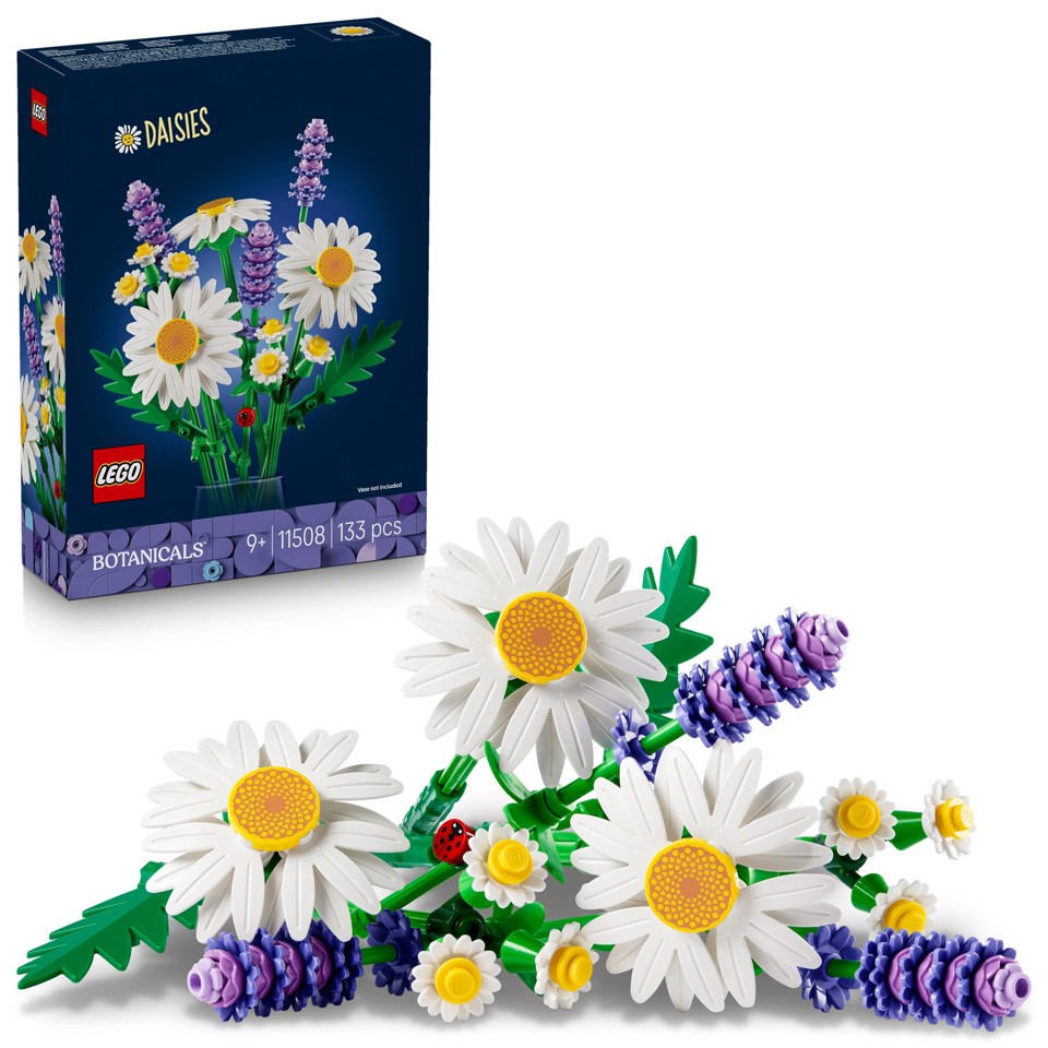 LEGO Botanicals 11508 Margherite, Bouquet di Fiori Artificiali con Margherite Finte, Lavanda, Regalo di Compleanno Bambine 9+
